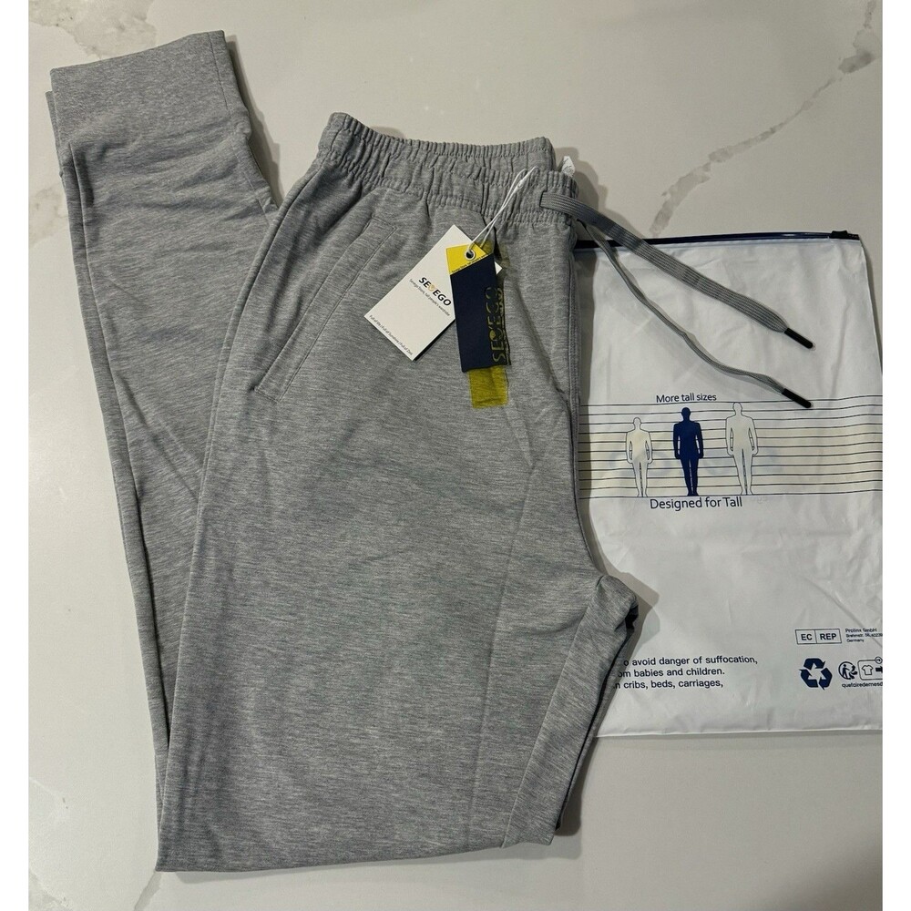 NEW Sevego Men's Lightweight Cotton Joggers with Zipper Pockets Size M 34”